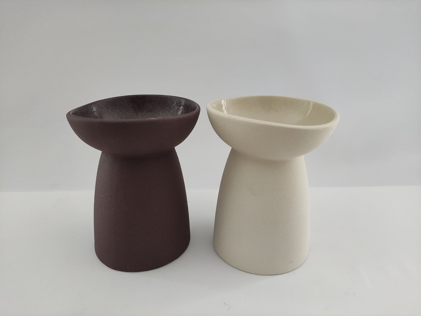 Bougeoirs crème & chocolat