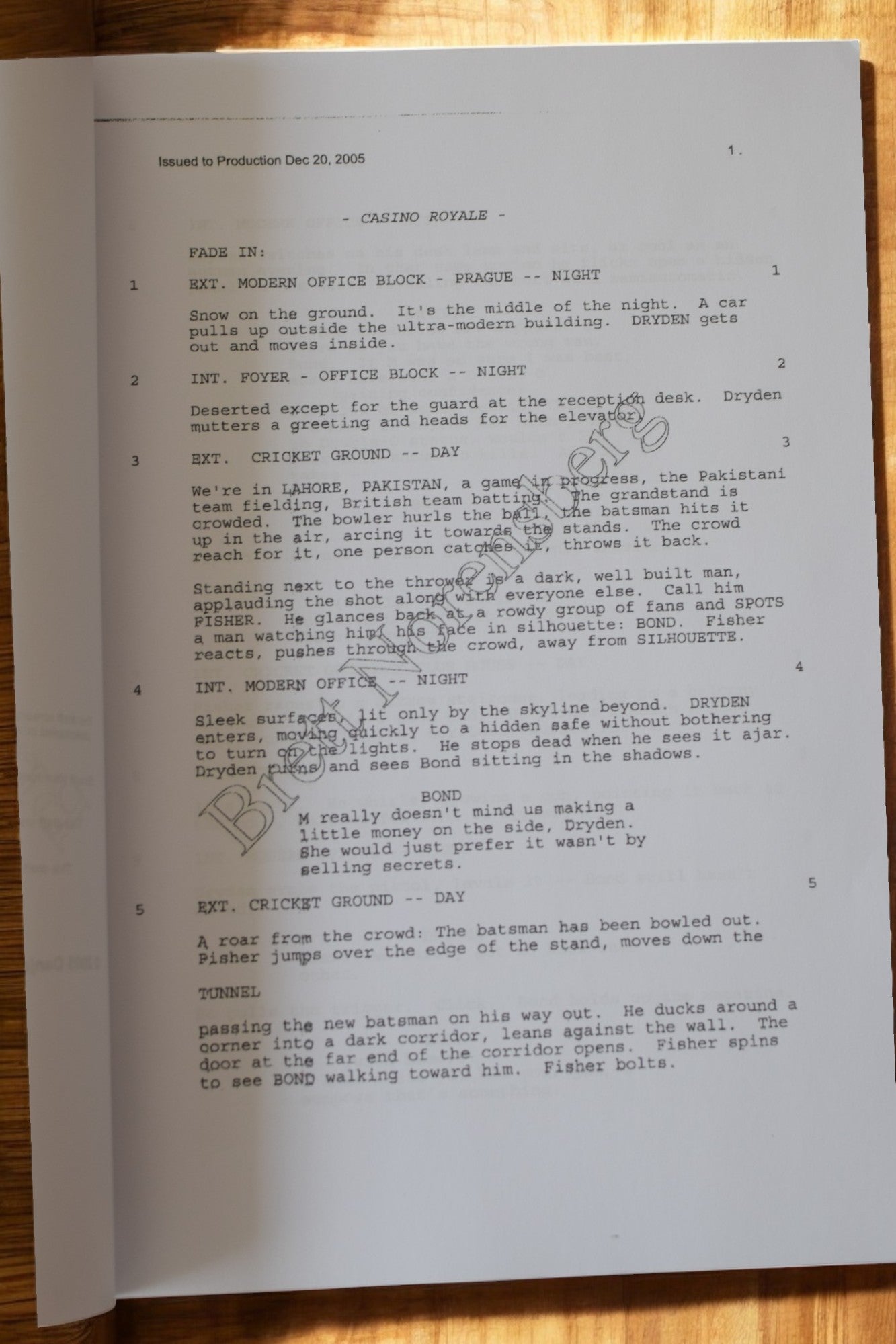 Copie du scénario "James Bond - Casino Royale"