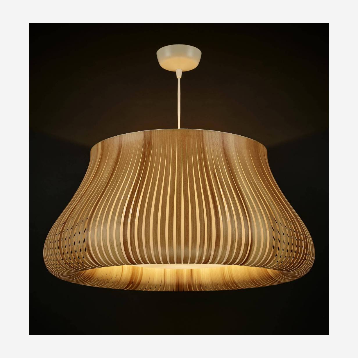 Suspension lamée bois