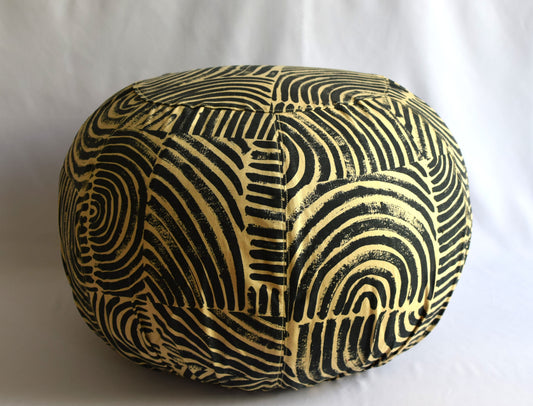 Pouf écru et noir