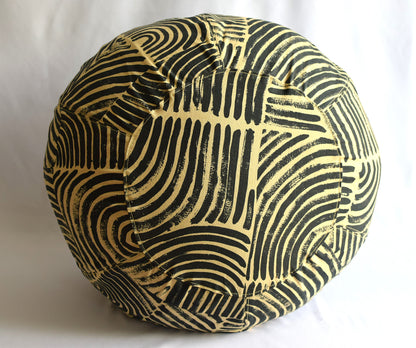 Pouf écru et noir