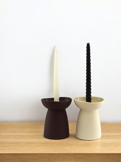 Bougeoirs crème & chocolat