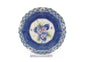 Petite assiette bleue à fleurs roses en porcelaine