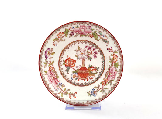 Petite assiette blanche & rouge en porcelaine
