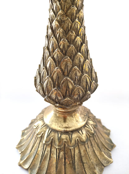 Chandelier doré et patiné