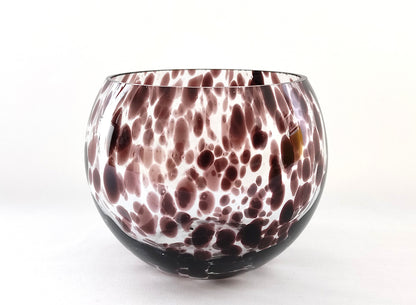 Photophore en verre tacheté