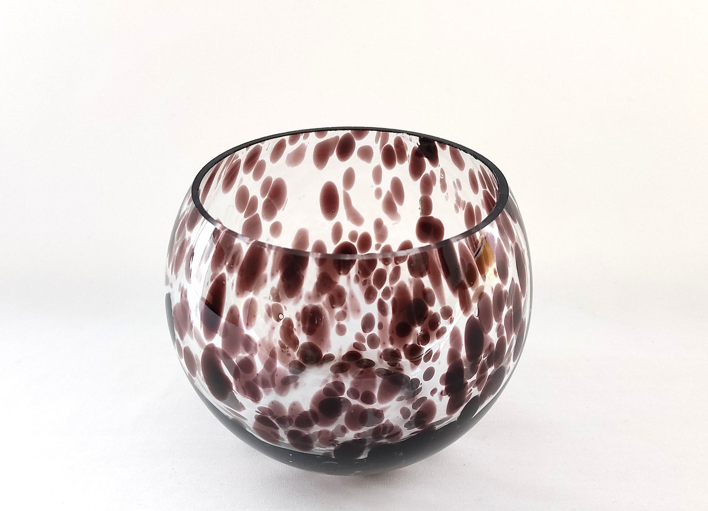 Photophore en verre tacheté