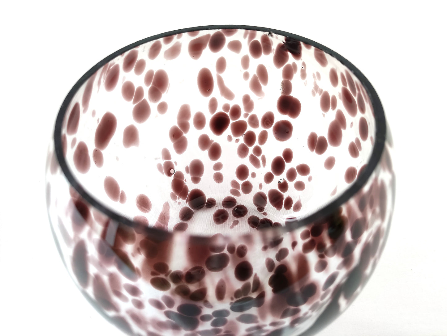 Photophore en verre tacheté