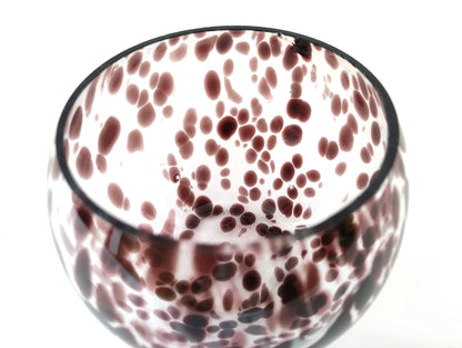 Photophore en verre tacheté